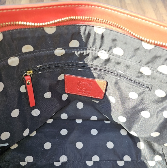 Anne Klein Red Satchel Shoulder Bag with Crossbody Strap Gold Hardware - Picture 8 of 14